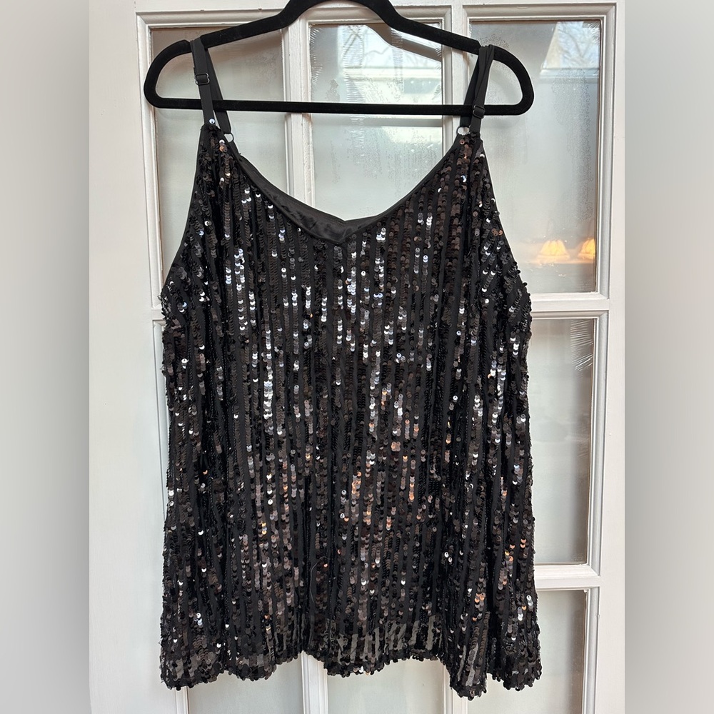 Torrid Whimsigoth Party Black Chic Sophie Sequin Swing Cami Top Plus Size 3X - Picture 6 of 13